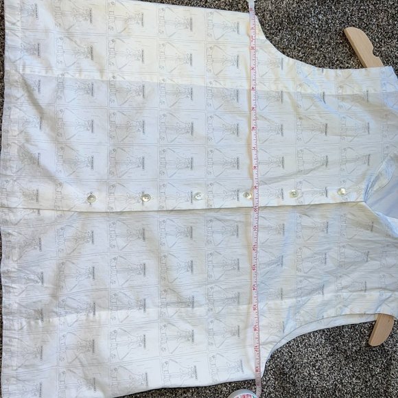 Burberry Collared Button Down Logo Print Sleeveless Tank Top - Picture 11 of 11